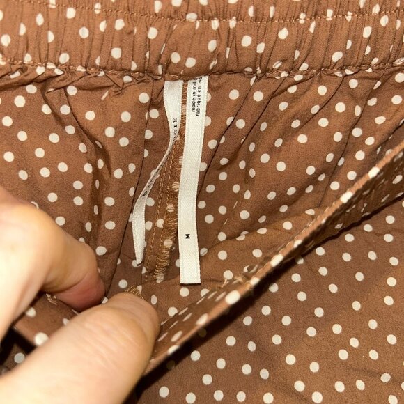 anthropologie NEW brown cream neutral polka dot broderie anglaise eyelet shorts - Picture 2 of 5